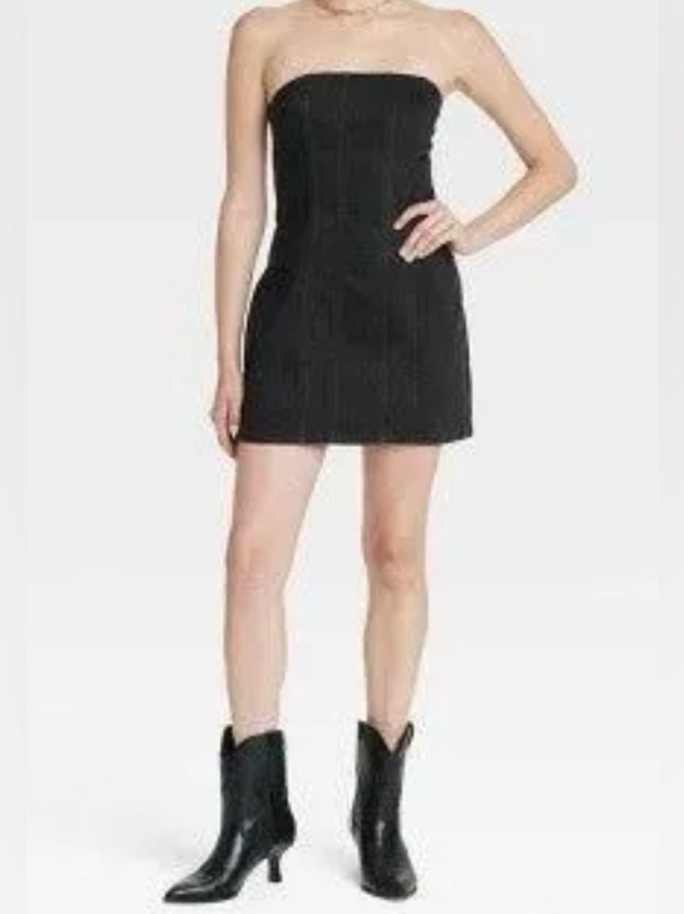 Women's Tailored Denim Mini Dress - Universal Thread Black 10